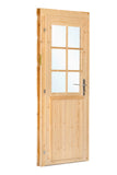 Deur enkel met raam D6 LS vuren 90.5x196cm