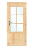 Porte simple avec fenêtre D6 RS pin 90,5x196cm