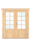 Porte double avec fenêtre DL7 RS pin 166,5x196,5cm