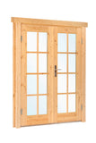 Porte double avec fenêtre DL8 RS pin 166,5x196,5cm