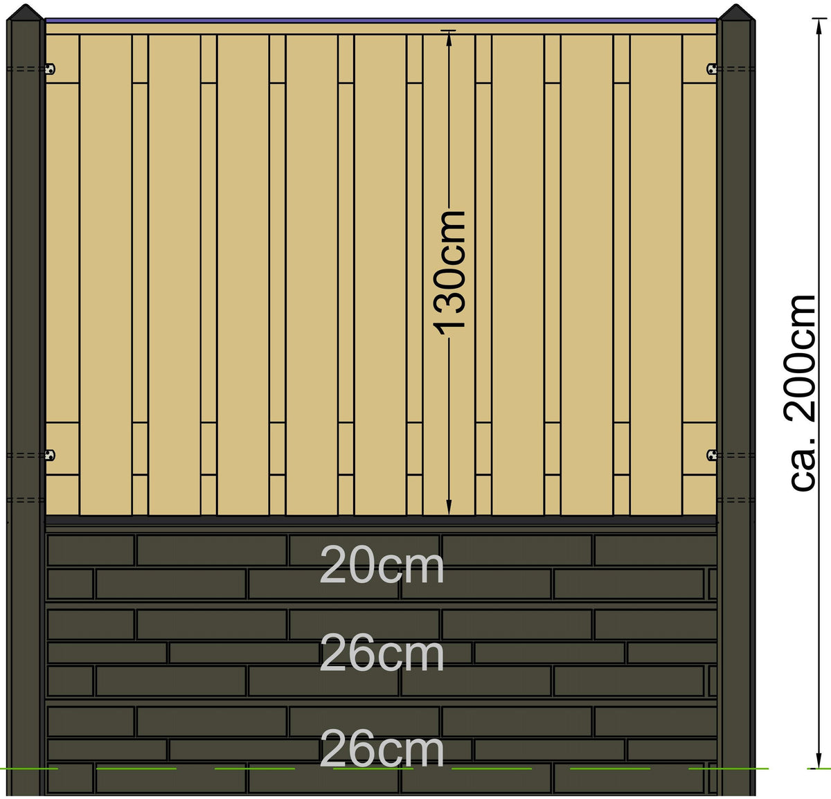Mât Berton Schie enduit modèle intermédiaire 280