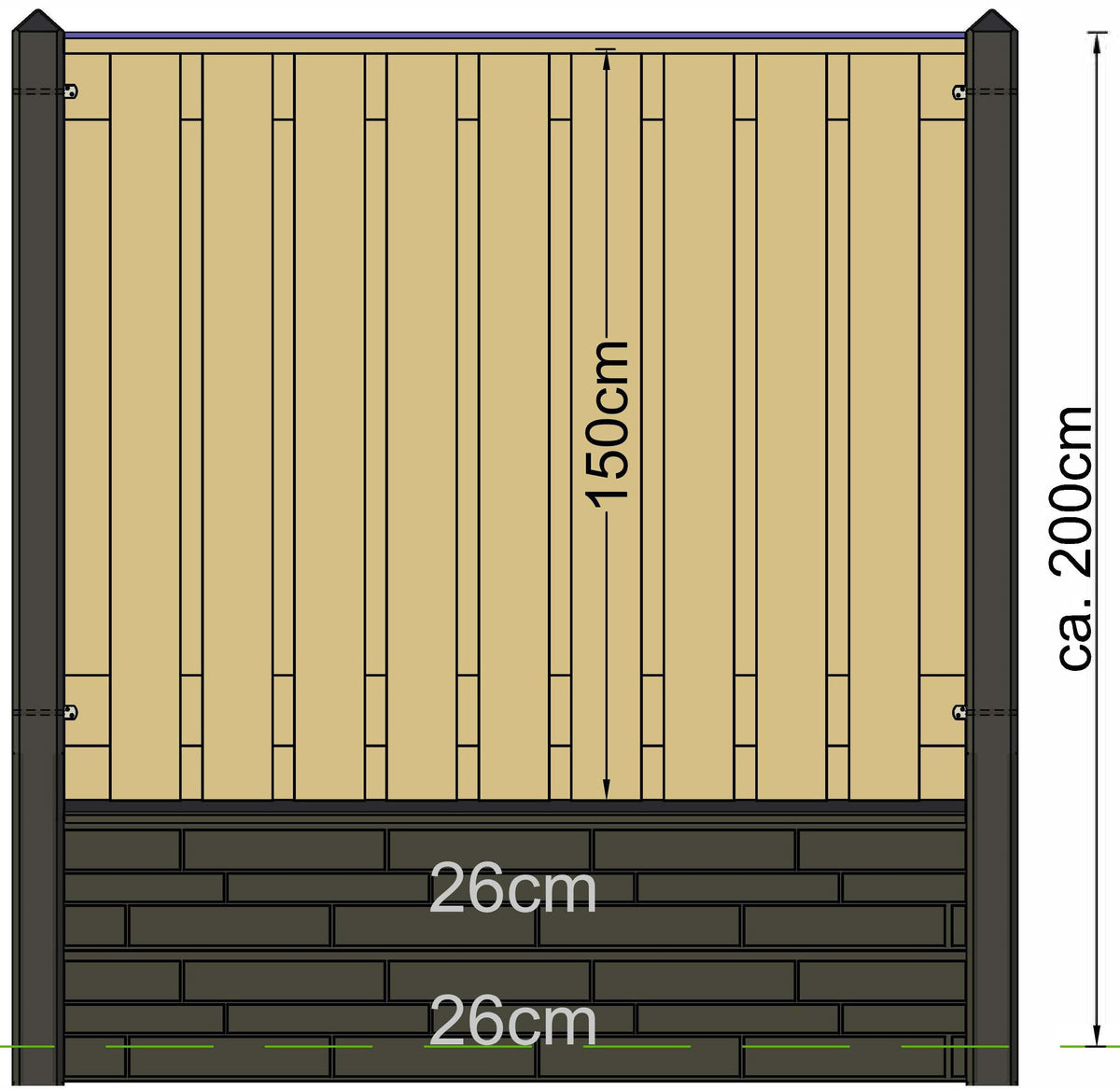 Berton post Geul anthracite modèle intermédiaire 280