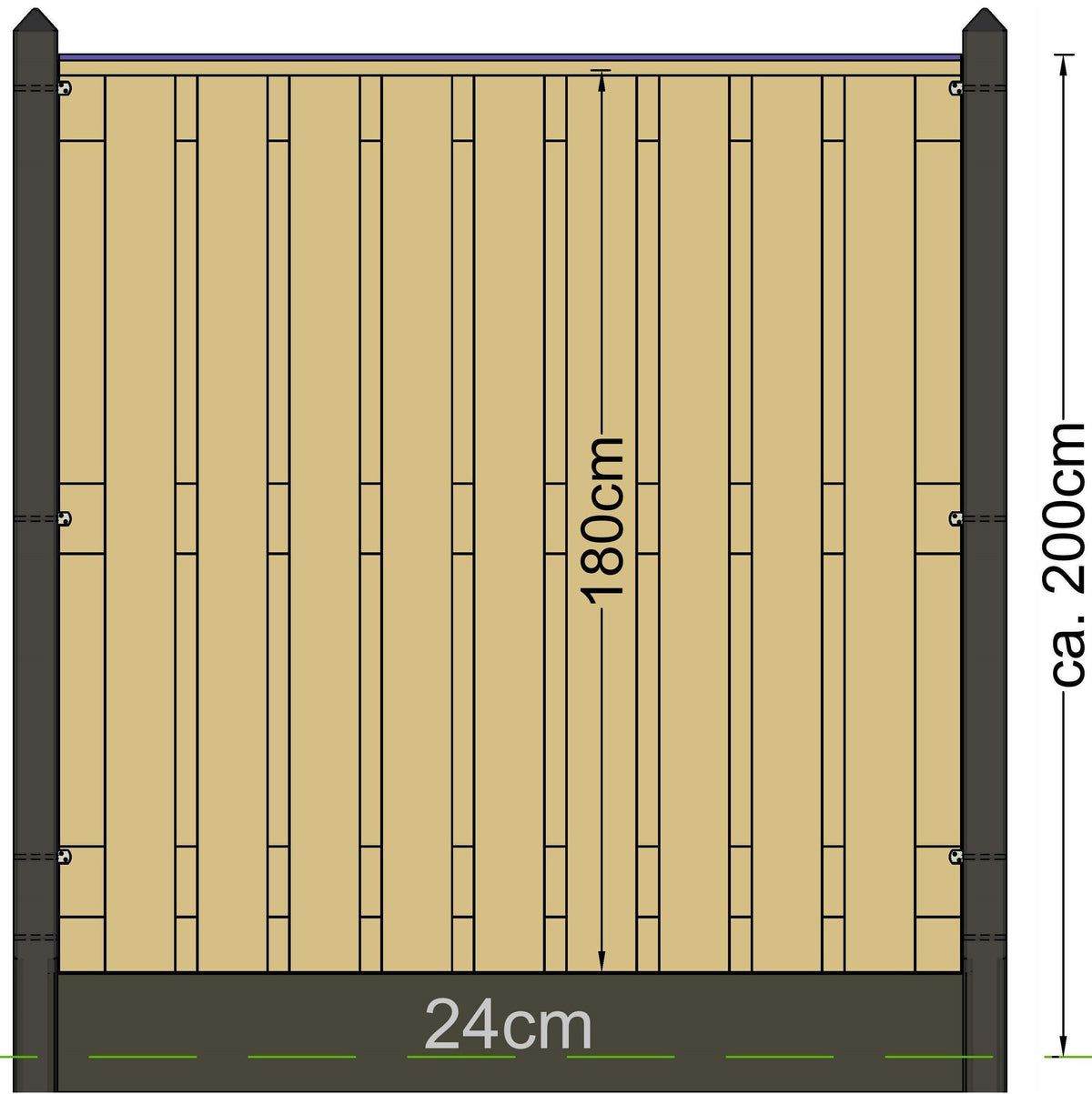 Poteau Berton Schelde anthracite revêtu modèle intermédiaire 277