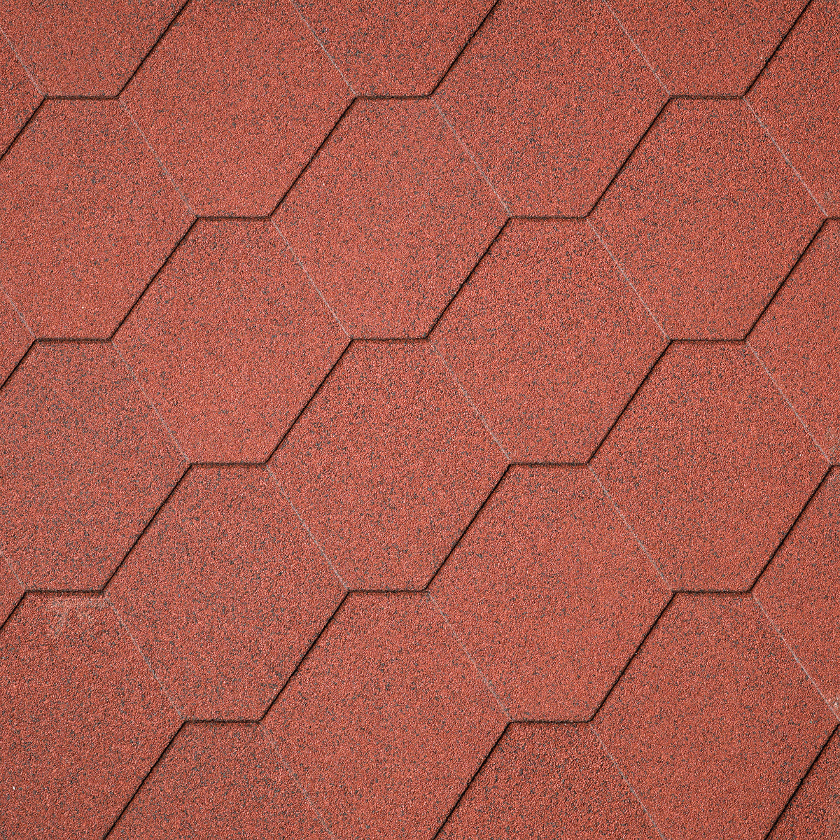 Bardeaux de toiture hexagonaux rouges