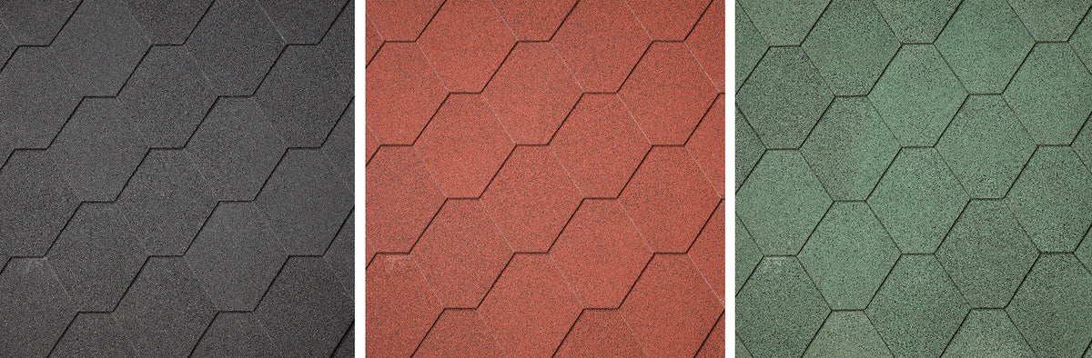 Dakshingles hexagonaal rood