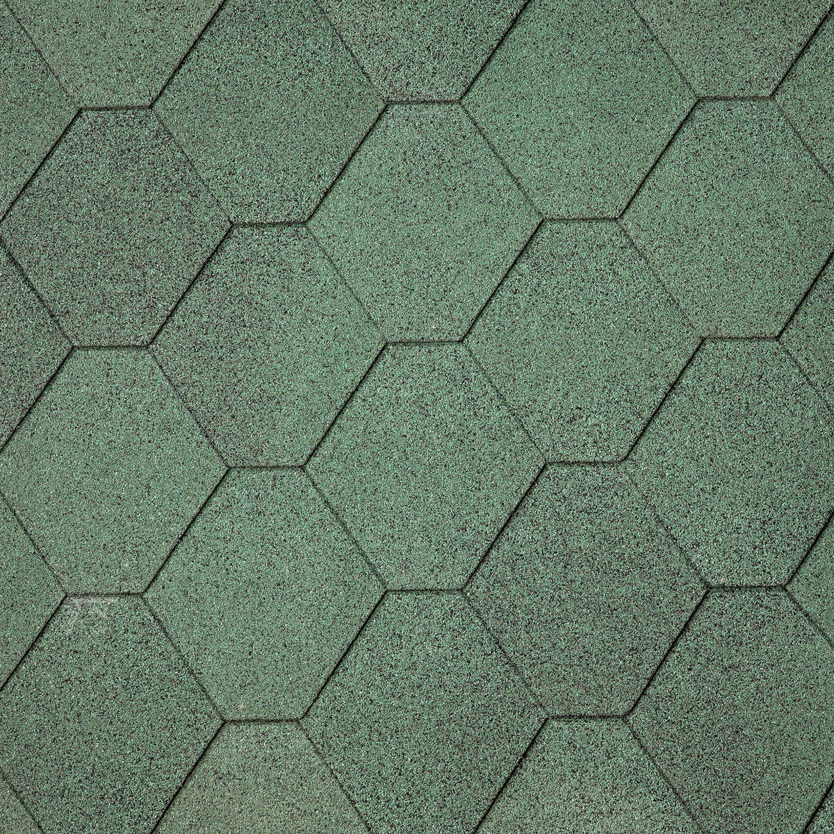 Bardeaux de toiture hexagonaux verts
