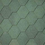 Bardeaux de toiture hexagonaux verts