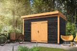 Logement DIY Entrez 400x300 incl. porte double et parois horizontales imprégnées noires