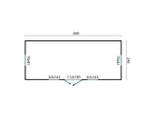 Circuswagen Barby | 19mm | vuren onbehandeld | 600 x 240 cm | excl. onderstel