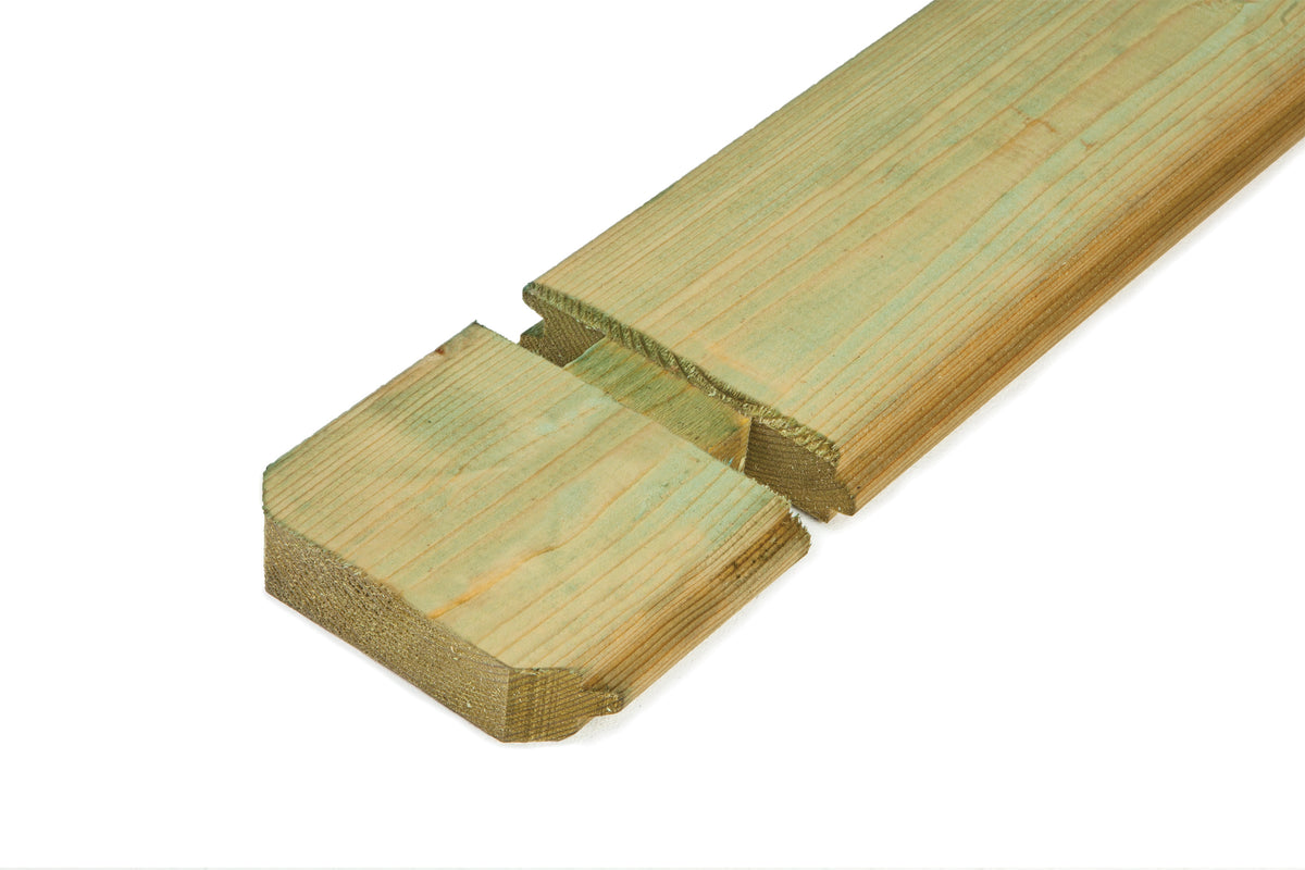 Blockhausprofil 40mm p/m | gehobelt | Feuer | grün imprägniert