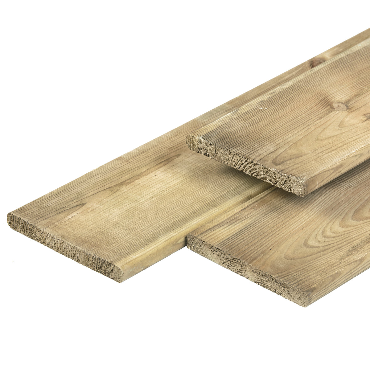 Planche de jardin en pin d'Europe centrale séchée, imprégnée en vert, rabotée 4rh 1,7 x 14,0 x 300 cm