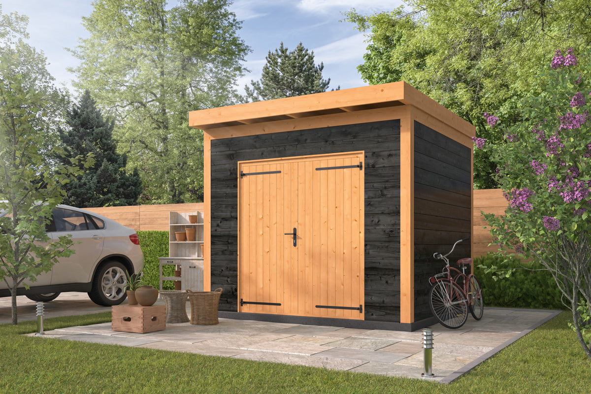 Logement DIY Almelo 300x300 murs horizontaux imprégnés noirs