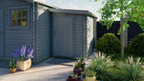 Cabane en rondins - Extension de maison de jardin | 44 mm | pin brun imprégné