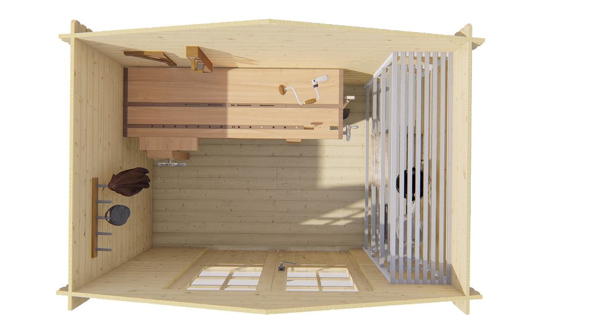 Blockhaus - Gartenhaus Anja | 28mm | Fichte Red Class Holz imprägniert