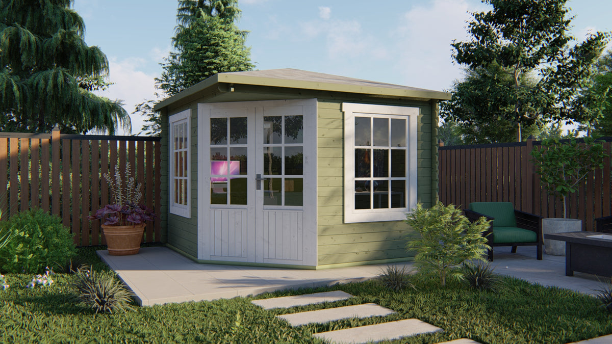 Cabane en rondins - Maison de jardin Asmund | 28 mm | Bois imprégné de classe rouge