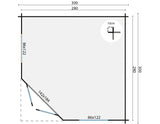 Blockhütte - Gartenhaus Asmund | 28mm | Fichte braun imprägniert