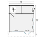 Blockhaus - Gartenhaus Berlin | 44mm | Fichte braun imprägniert