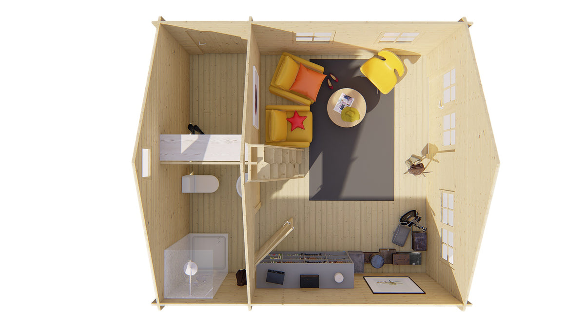 Blockhaus - Gartenhaus Berlin | 44mm | Fichtengrün imprägniert