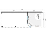 Blockhaus - Gartenhaus Bertil | 44mm | Fichte braun imprägniert