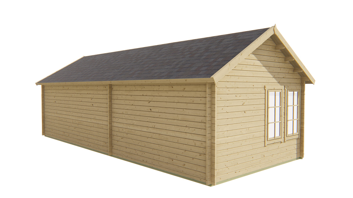 Cabane en rondins - Maison de jardin Big Ben | 70 mm | vert pin imprégné