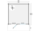 Blockhaus - Gartenhaus Bo | 28mm | Fichte braun imprägniert