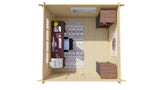 Blokhut - Tuinhuis Bodine | 28 mm | vuren Red Class Wood geïmpregneerd