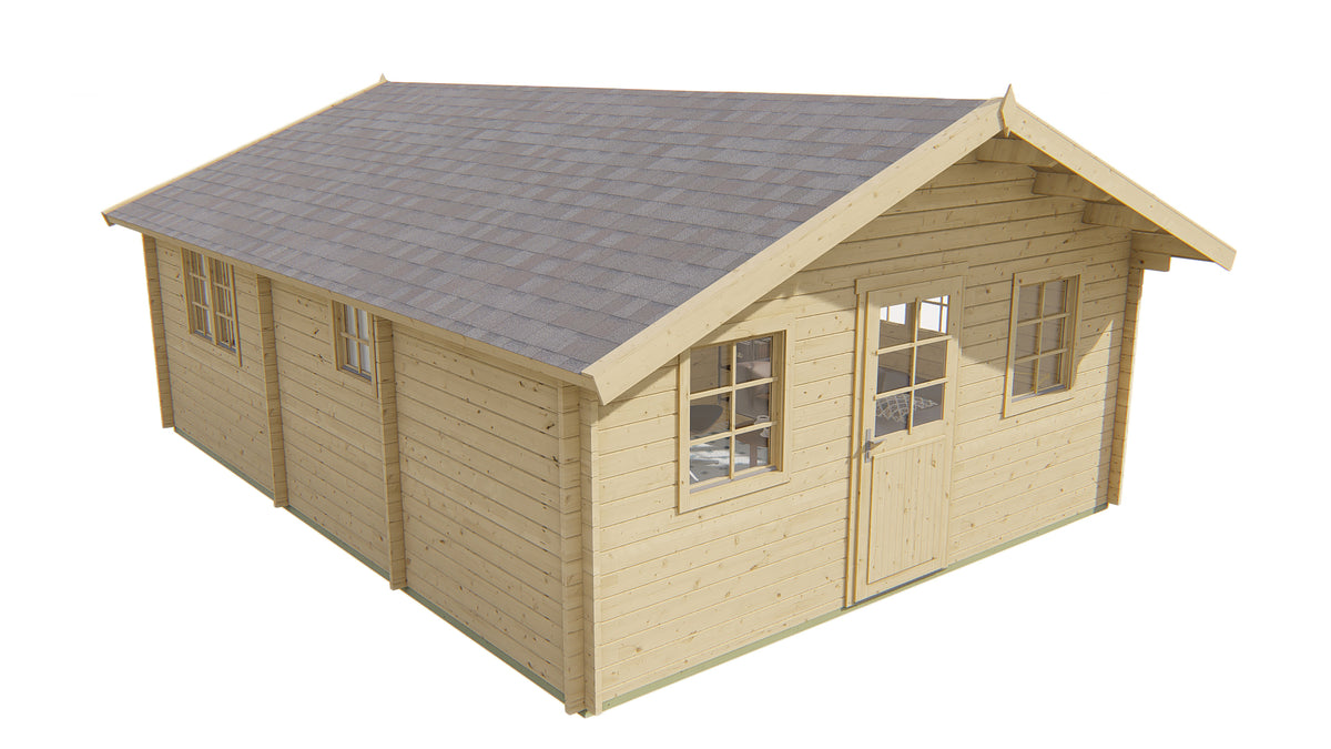 Cabane en rondins - Maison de jardin Cadix | 44 mm | imprégné de brun
