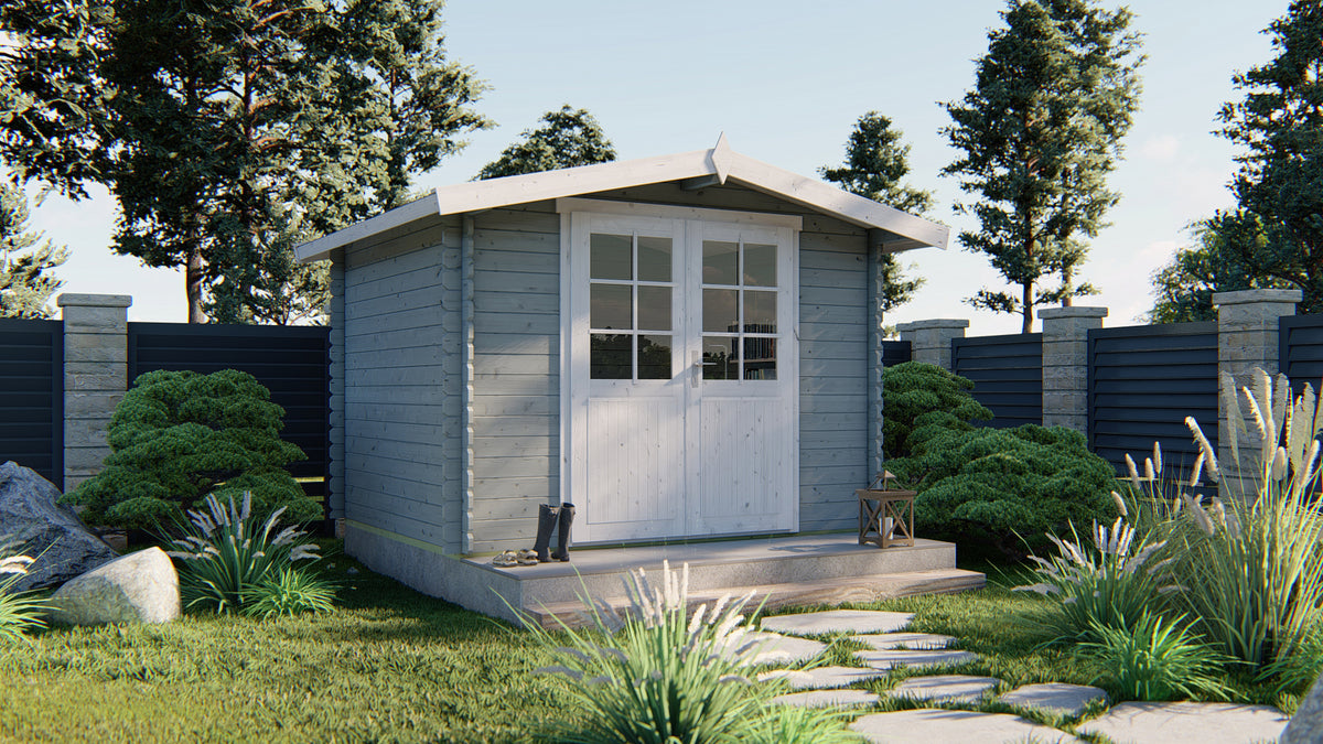 Cabane en rondins - Maison de jardin Bjarni | 28 mm | miel jaune imprégné