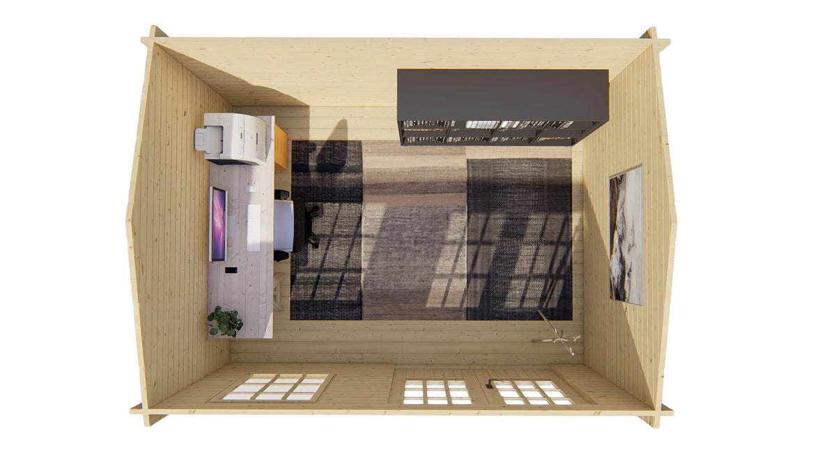 Cabane en rondins - Maison de jardin Chloé | 40 mm | pin gris imprégné