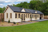 Cabane en rondins - Maison de jardin Clockhouse Trevor | 70 mm | Bois imprégné de classe rouge