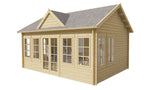 Cabane en rondins - Maison de jardin Clockhouse | 44 mm | pin brun imprégné