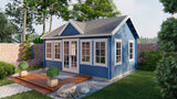 Cabane en rondins - Maison de jardin Clockhouse Trevor | 70 mm | vert pin imprégné
