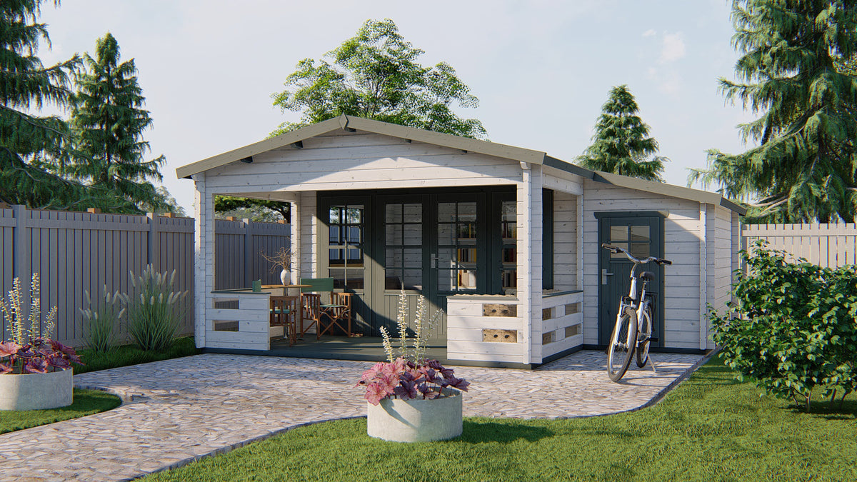 Blockhütte - Gartenhaus Coventry | 58mm | Fichte honiggelb imprägniert
