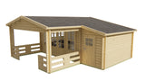Blockhütte - Gartenhaus Coventry | 58mm | Fichte braun imprägniert