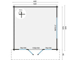 Blockhütte - Gartenhaus Derby | 58mm | Fichte braun imprägniert