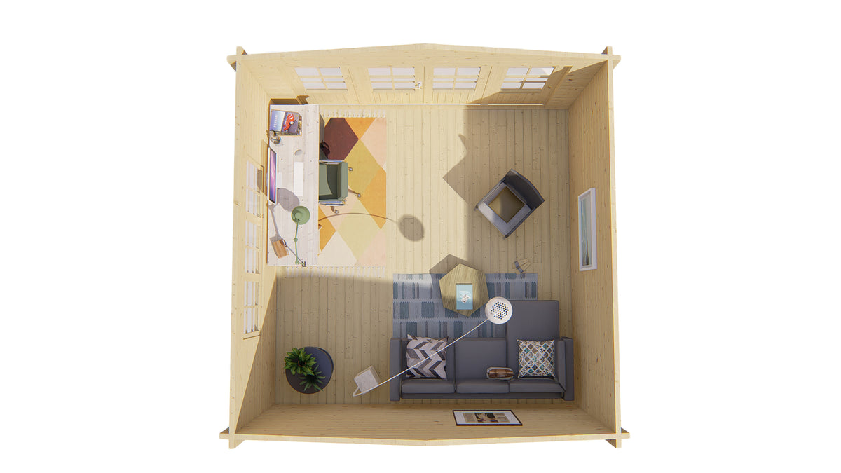 Cabane en rondins - Maison de jardin Derby | 58 mm | Bois imprégné de classe rouge