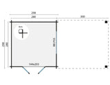 Blokhut - Tuinhuis Dellinger | 28 mm | vuren grijs geïmpregneerd