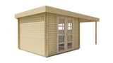 Cabane en rondins - Maison de jardin Dellinger | 28 mm | Bois imprégné de classe rouge