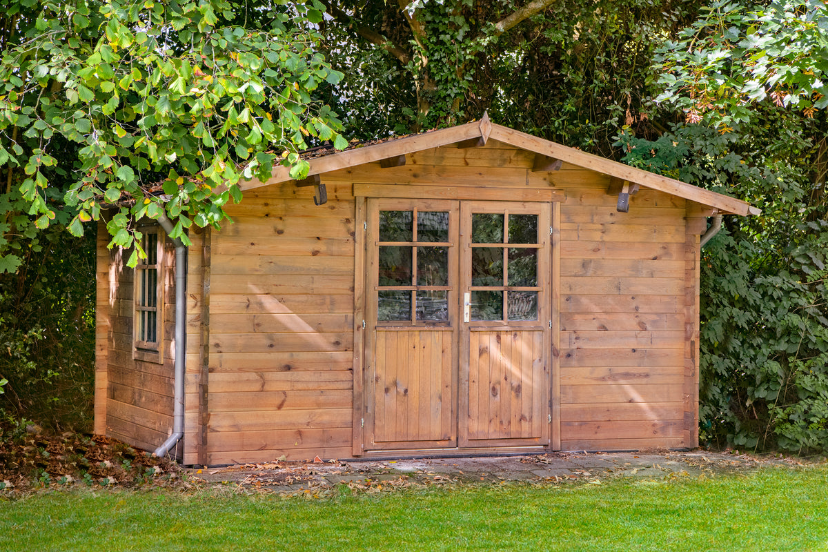 Cabane en rondins - Abri de jardin Dyre | 40 mm | pin gris imprégné