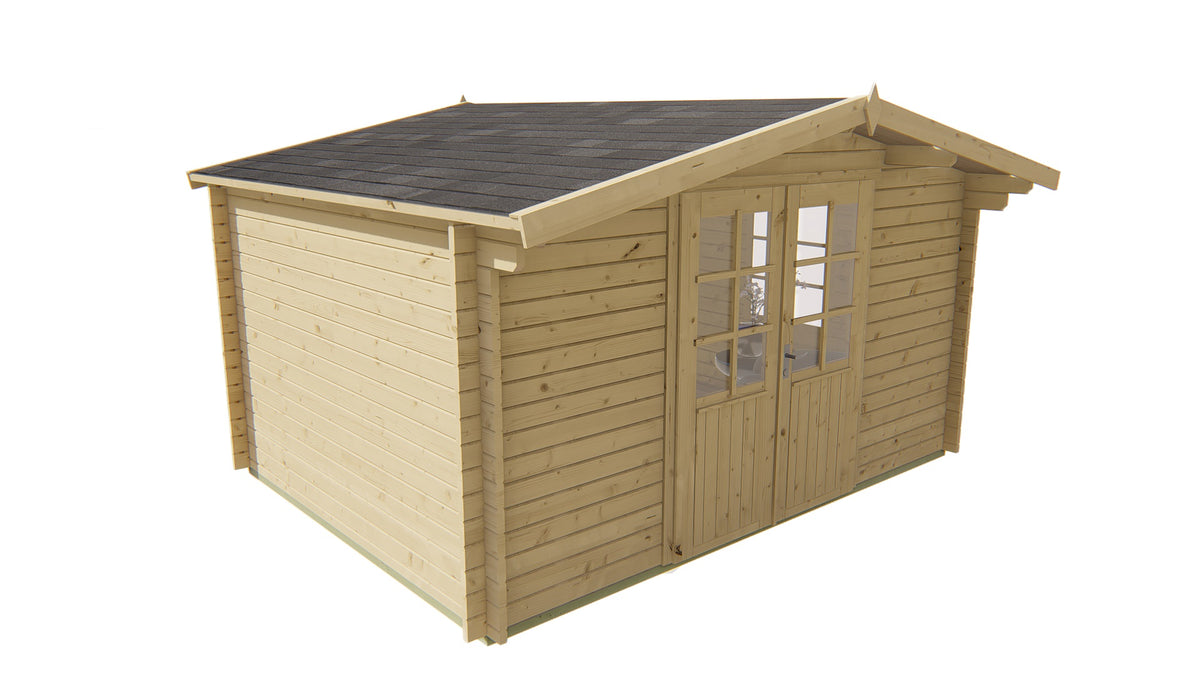 Blockhütte - Gartenhaus Dyre | 40mm | Fichte braun imprägniert