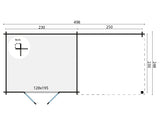 Blokhut - Tuinhuis Eirunn | 28 mm | grijs geïmpregneerd