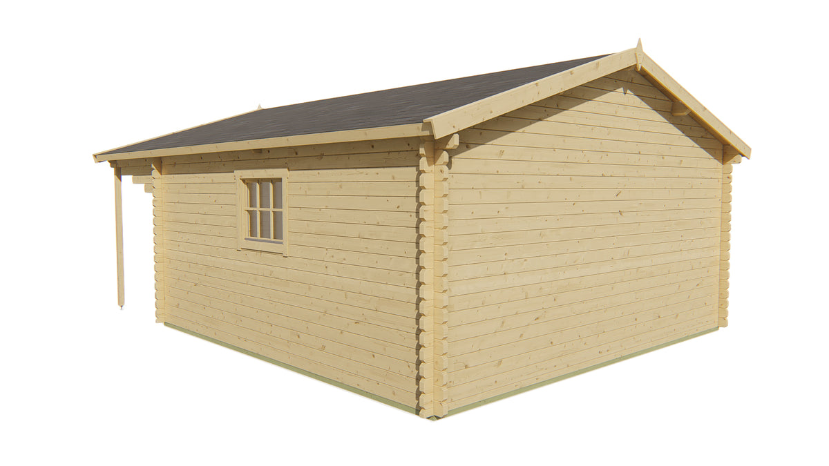 Blokhut - Tuinhuis Emiel | 44 mm | vuren grijs geïmpregneerd