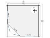 Blockhaus - Gartenhaus Emma | 40mm | Fichte grau imprägniert