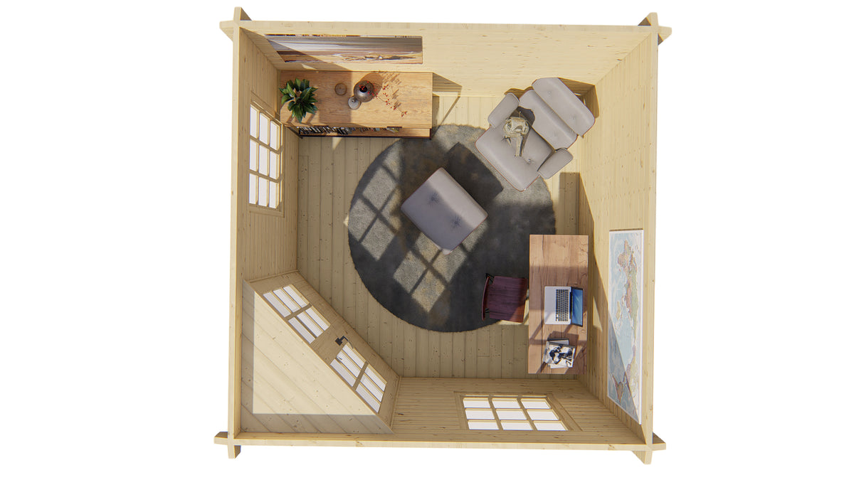 Blockhaus - Gartenhaus Emma | 40mm | Fichte grau imprägniert