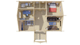 Blockhaus - Gartenhaus Finn | 92mm | Fichte braun imprägniert