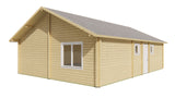 Blockhaus - Gartenhaus Finn | 92mm | Fichte braun imprägniert