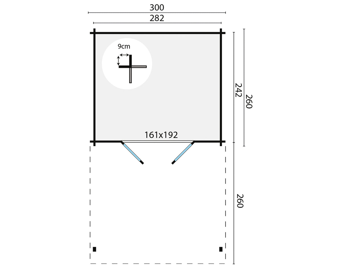 Blockhaus - Gartenhaus Georg | 28mm | Fichte grau imprägniert