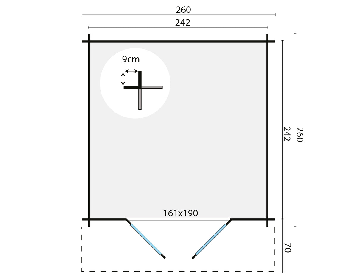 Blockhaus - Gartenhaus Gitte | 28mm | Fichte braun imprägniert