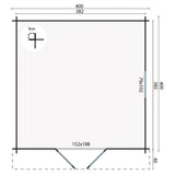 Blokhut - Tuinhuis Gunda | 40 mm | vuren Red Class Wood geïmpregneerd