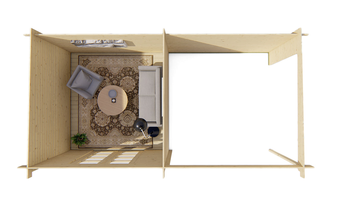 Blockhaus - Gartenhaus Hasse | 28mm | Fichte Red Class Holz imprägniert